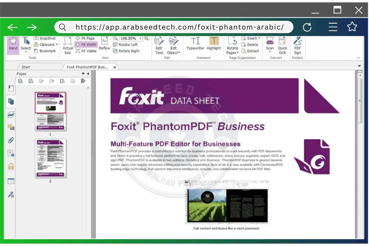 تحميل برنامج Foxit PhantomPDF مع التفعيل للكمبيوتر الشخصي من ميديافاير